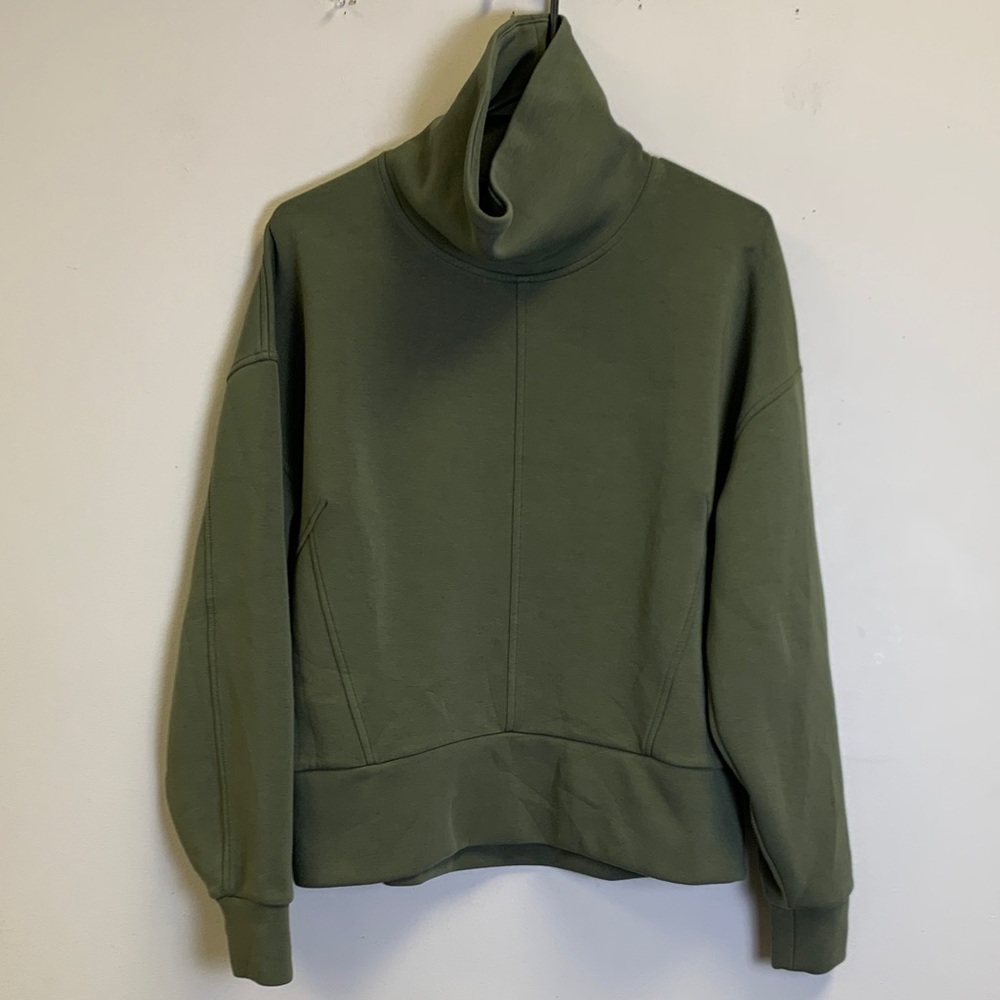 CALIA by Carrie Underwood Olive Green Funnel Neck Sweatshirt